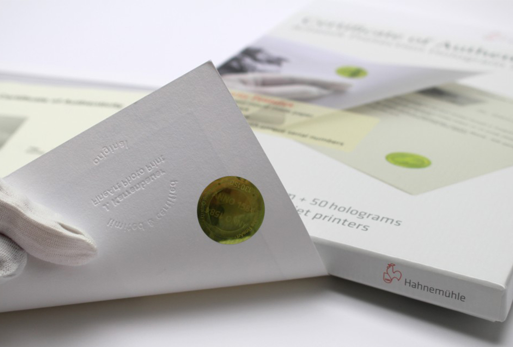 Hahnemuhle certificate holograms Hahnemuhle certificate holograms